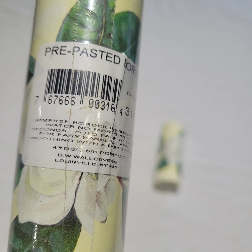3 Pack Floral Wallpaper Border Green Leaves Gardenia Flower 4 Yards Pre Pasted